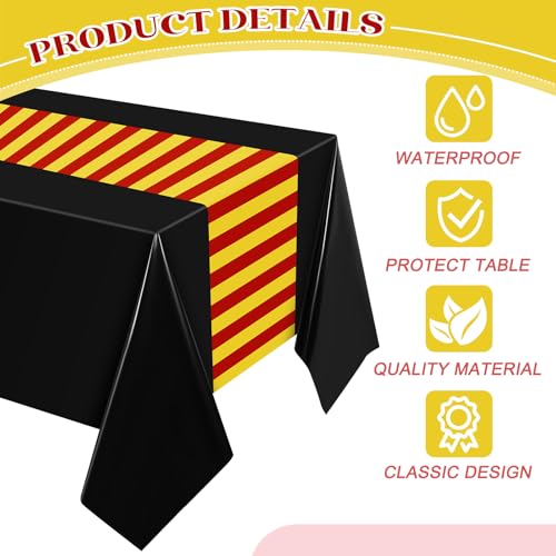 Wizard Themed Plastic Tablecloth 54x108 Inch - Halloween Party Cover - 3 Pack