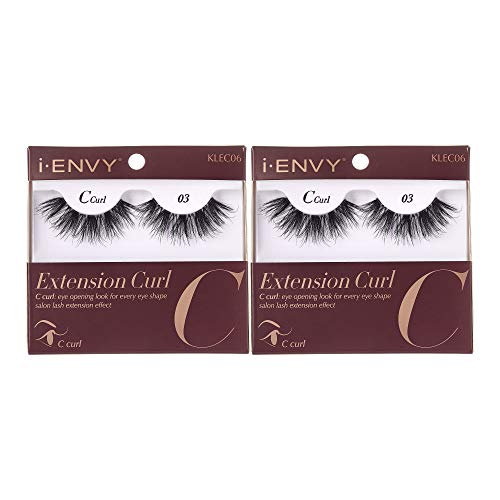 False Eyelashes C Curl Natural Look 2 Pack Salon Lash Extension Effect