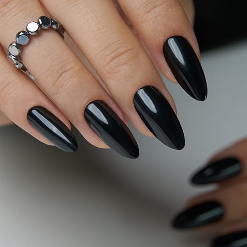 Long-Lasting Soft Gel Press On Nails - CurvLife Black, Fall Style, Variation of THIS listing