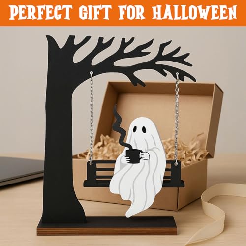Halloween Ghost Swing Decor - Cute Hanging Ghost for Home and Kitchen