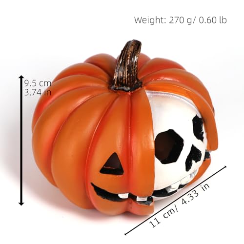 Halloween Resin Jack O Lantern Figurine - Outdoor & Indoor Pumpkin Decor