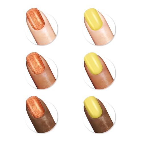 Quick Dry Nail Polish Duo - Shimmery Burnt Orange & Bright Yellow, 2-Piece Set
