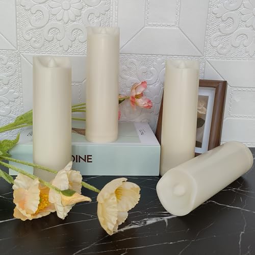 4 Pack Flameless LED Pillar Candles with Remote Control - Waterproof 2x7 Inches
