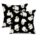 Halloween Pillow Covers 16x16 Inch Set of 2 Ghost Decor Black & White - Outdoor & Sofa