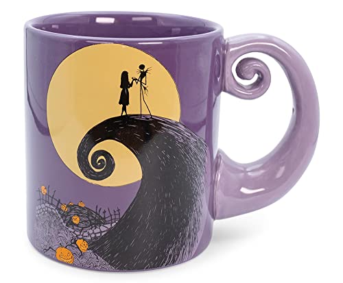 Nightmare Before Christmas Jack & Sally Ceramic Mug - Large 20oz Halloween Coffee Cup