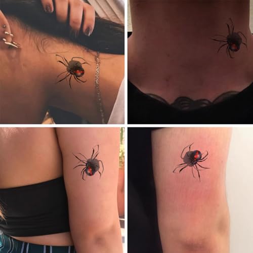 Halloween Shadow Spider Temporary Tattoos Waterproof Assorted 2 Sheets