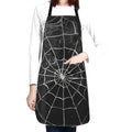 Waterproof Apron with 2 Pockets - Spider Web Design for Cooking & Gardening