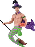 Hanging Merman Ornament - Hand Painted Resin Decor for Collectors