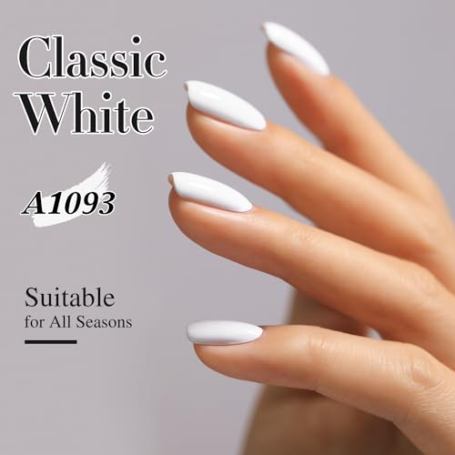 White Gel Nail Polish 15ML - Same Color, Long-Lasting Soak Off Manicure