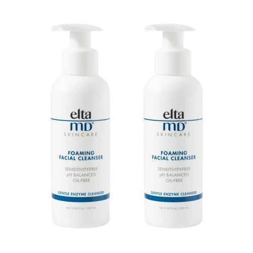EltaMD Foaming Facial Cleanser Face Wash, Gentle Foaming Face Wash and Makeup Remover, Oil Free, 3.38 oz Pump (Pack of 2)