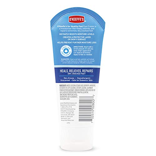 O'Keeffe's K0280004-3 Healthy Feet Foot Cream Tube (3 Pack), 3 oz