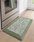 Anti-Fatigue Kitchen Mat 20x32 Inch Extra Thick Cushioned Leaf Green - Non-Slip, Waterproof