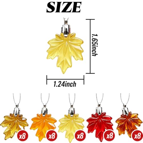 Autumn Maple Leaf Ornaments Set - 40 Fall Hanging Decorations for Thanksgiving & Halloween