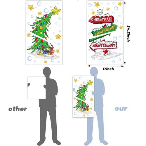 Christmas Window Decals - Curved Tree Arrow Sign Set for Festive Decor - Variation: Christmas Tree