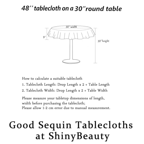 Purple 48-Inch Sequin Round Tablecloth for Wedding Party Decor