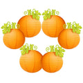 Halloween Pumpkin Hanging Paper Lanterns Set - 6 Pieces 10/12 Inch Fall Decor