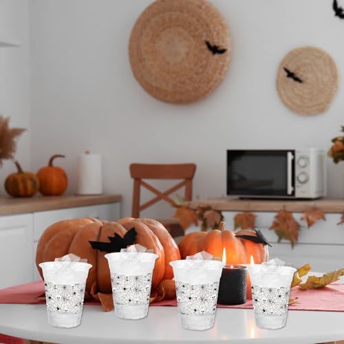 Halloween Plastic Cups - Spider Variation, 12oz, 50 Pack, Party Supplies
