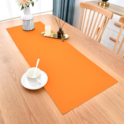 Wolkemer Farmhouse Orange Table Runner - Small 12x36 Inch Short Linen