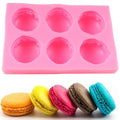 6-Cavity Macaroon Silicone Mold for Cake Decorating - Style A