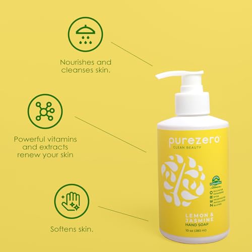 Purezero Lemon & Jasmine Hand Soap - 10 Fl Oz, Moisturizing, Sulfate-Free, Vegan