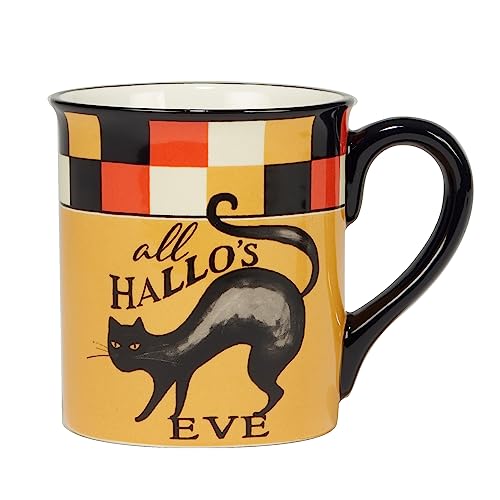 Large Halloween Mug Set of 3 – 18 oz Ceramic Spooky Drinkware with Characters & Sayings