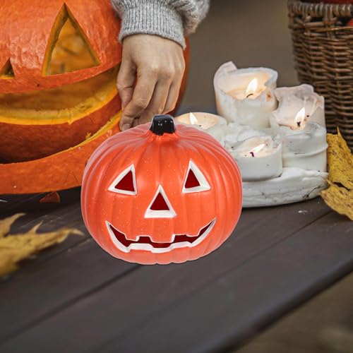 Halloween Pumpkin Lantern Light - Pack of 2, Battery Operated Outdoor Decor 14x19cm