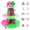 Halloween Cupcake Stand 3-Tier Witch-Themed Dessert Display with Toppers