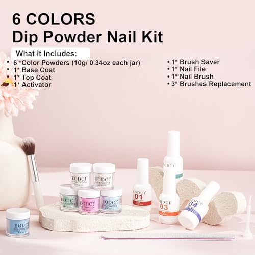 Glow in Dark Dip Powder Nail Set - 6 Colors, Long-Lasting, No Lamp Needed