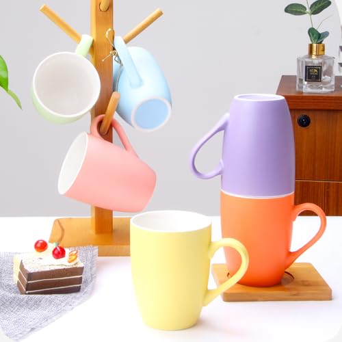 Purple Ceramic Coffee Mug 350ml / 12oz with Handle - Daily Use Tea & Water Cup