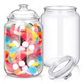 2 Pack 192 oz Clear Plastic Candy and Cookie Jars with Lids - Classic / 192 oz