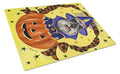 Halloween Schnauzer Glass Cutting Board Large - Decorative Tempered Kitchen Chopping & Serving Board - Variations Available