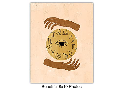 Boho Wall Art - Sun Moon Stars Celestial Decor - Minimalist Mid Century Gift Set