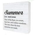 Multicolor E Rustic Summer Wooden Sign - 5x5 Inch Desk & Wall Decor