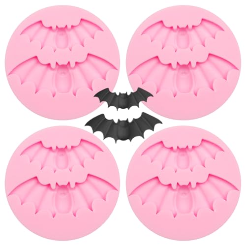 Halloween Bat Silicone Mold 4-Piece for Cake Decoration Candy & Crafts