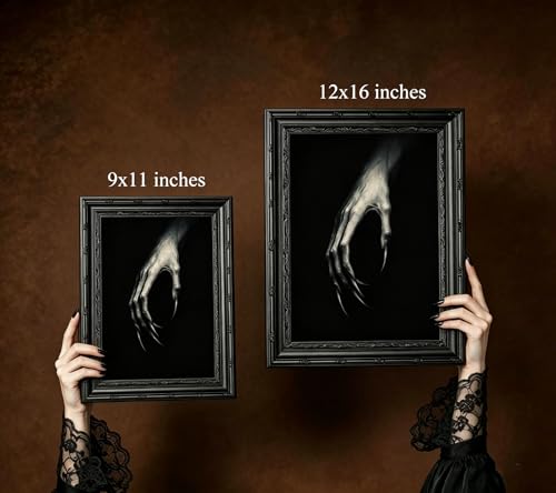 Clawed Hand Gothic Wall Art - Framed Vampire Poster 11x9in Dark Decor