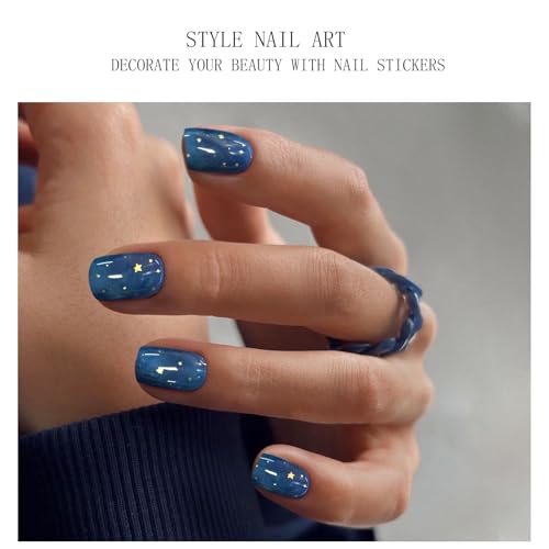 Semi Cured Gel Nail Strips - Star Pattern Nail Art Stickers, 20 Sheets