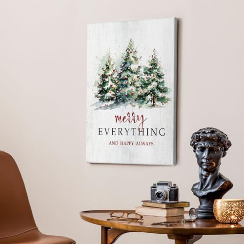 Christmas Tree Wall Art Decor Canvas Framed 16x24 - Merry Everything