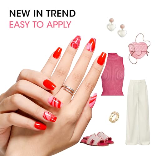 GELLEN Red Pink Nail Polish Set - Quick Dry No UV Needed - Bright Red & Pink Variations