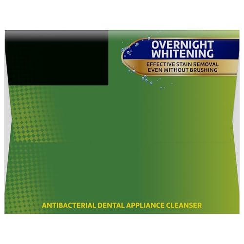 Polident Overnight Whitening Antibacterial Dental Appliance Cleanser Tablets, 90 Count (2 Pack)