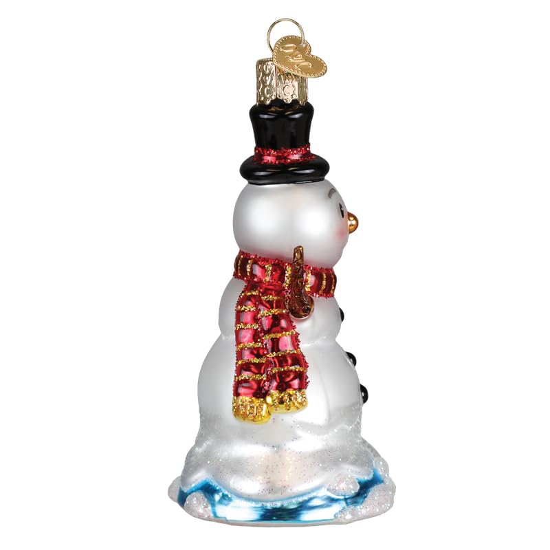Christmas Tree Ornament - Handcrafted Glass Melting Snowman Decoration
