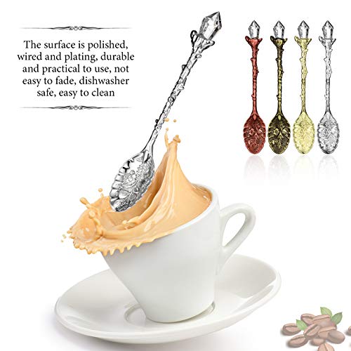 16 Pack Vintage Crystal Teaspoons - Retro Coffee Spoons for Tea Party Favors
