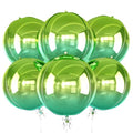 22 Inch Gradient Green Round Foil Balloons - Set of 6 for Party Decor