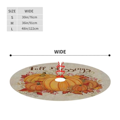 48-Inch Fall Blessings Christmas Tree Skirt Rustic Farmhouse Holiday Decor
