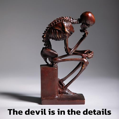 Bronze Skeleton Thinker Sculpture Halloween Halloween Art Home Decor