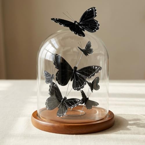 Black Artificial Feather Butterfly Decorations with Clips for Halloween, Wall, Party & Home Decor