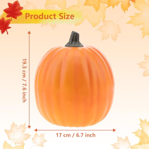 Orange Foam Pumpkin Decor 6.7 Inch Fake Pumpkin for Fall Halloween Thanksgiving