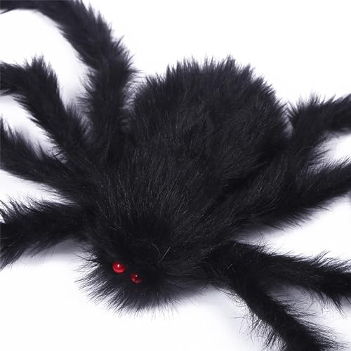 Halloween Giant Spider Decorations 6 Pack - Realistic Black Scary Spiders for Yard & Home Halloween Decor