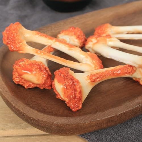 6PCS Artificial Chicken Leg Bone Model - Realistic Food Props & Decor