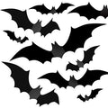 Partyreal 60Pcs Halloween Bat Wall Decals - 4 Sizes, Reusable PVC Indoor Decor