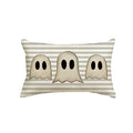 Grey Halloween Ghost Throw Pillow Cover 12x20 Inch Spooky Cushion Case for Sofa Couch